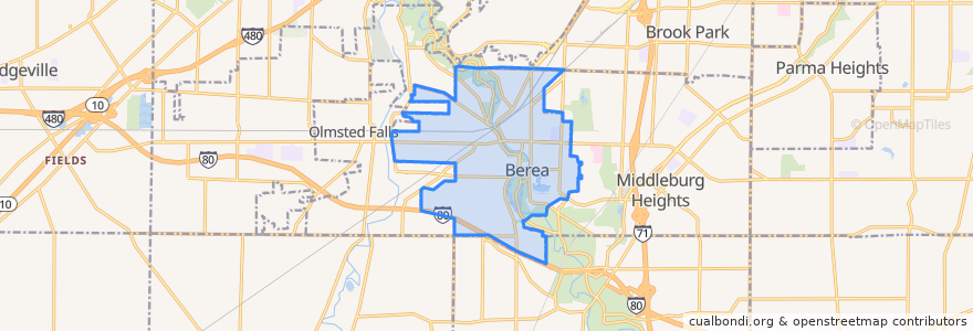Mapa de ubicacion de Berea.