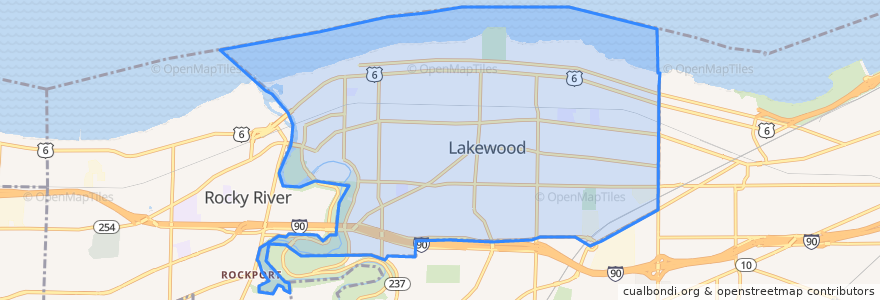 Mapa de ubicacion de Lakewood.