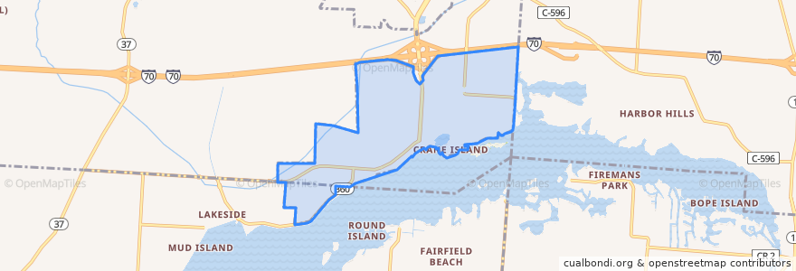 Mapa de ubicacion de Buckeye Lake.