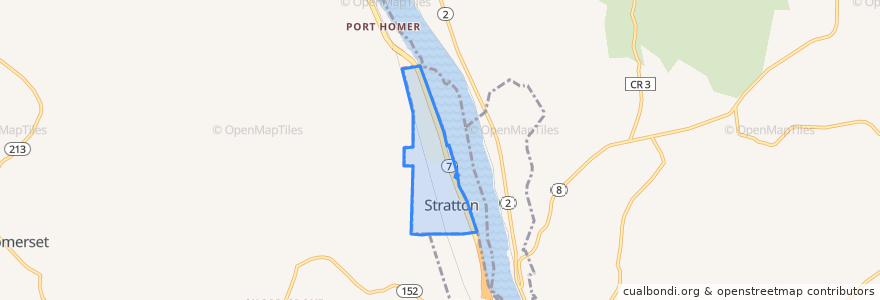 Mapa de ubicacion de Stratton.
