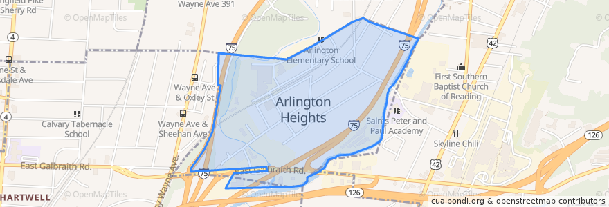 Mapa de ubicacion de Arlington Heights.