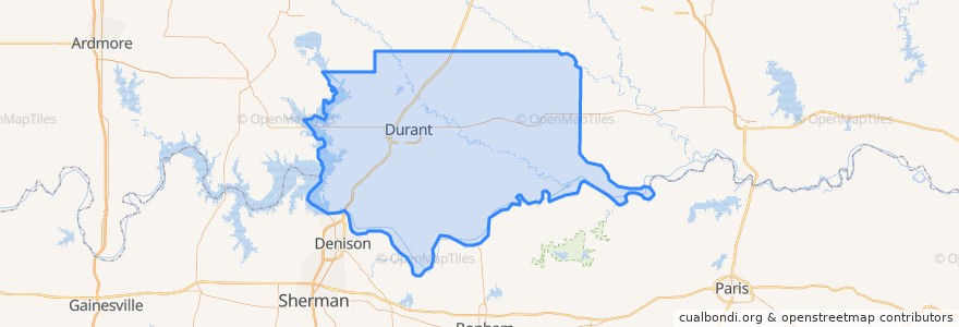 Mapa de ubicacion de Bryan County.