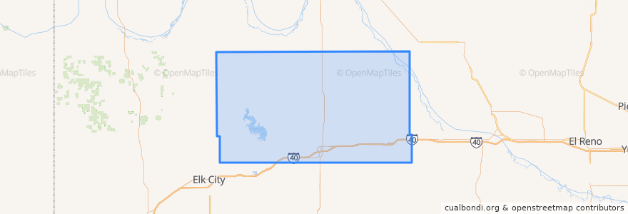 Mapa de ubicacion de Custer County.