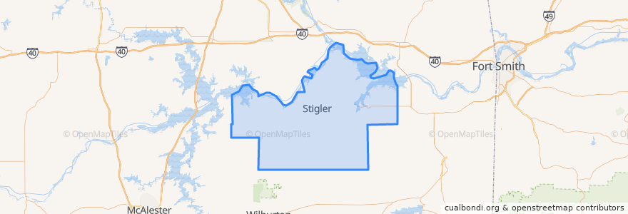 Mapa de ubicacion de Haskell County.