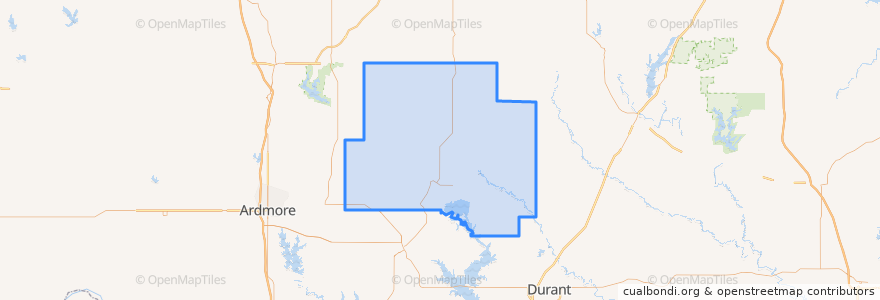 Mapa de ubicacion de Johnston County.