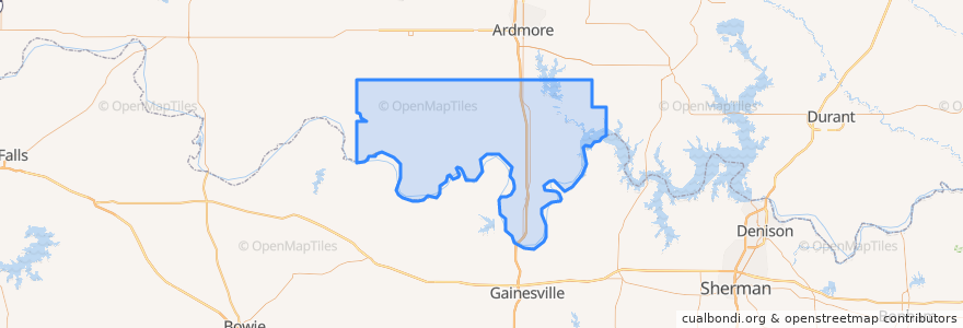 Mapa de ubicacion de Love County.