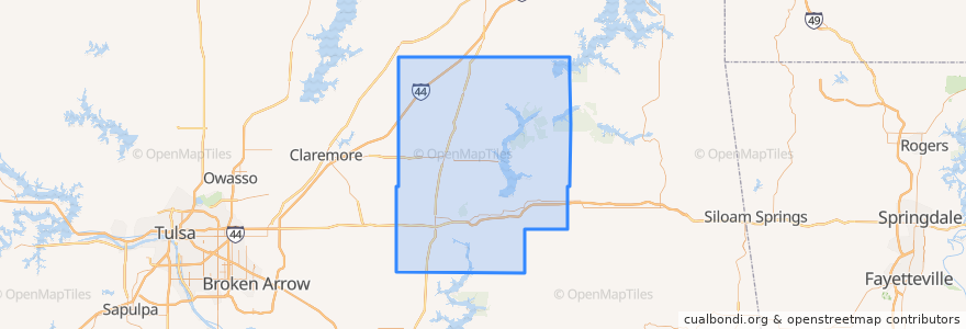 Mapa de ubicacion de Mayes County.