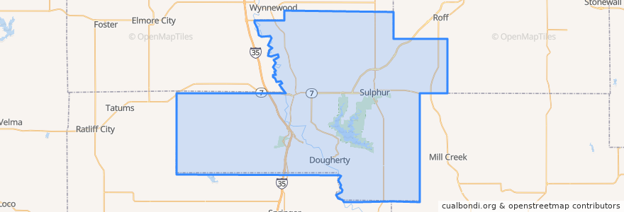 Mapa de ubicacion de Murray County.
