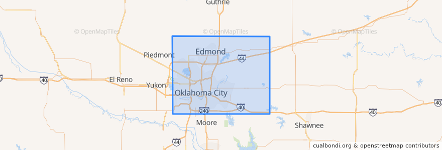 Mapa de ubicacion de Oklahoma County.