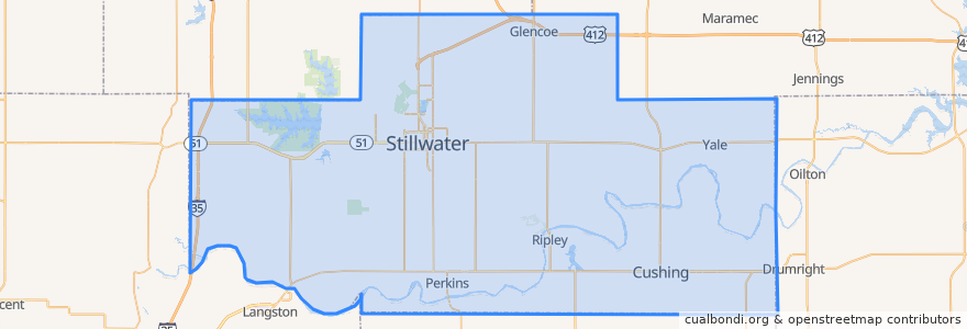 Mapa de ubicacion de Payne County.