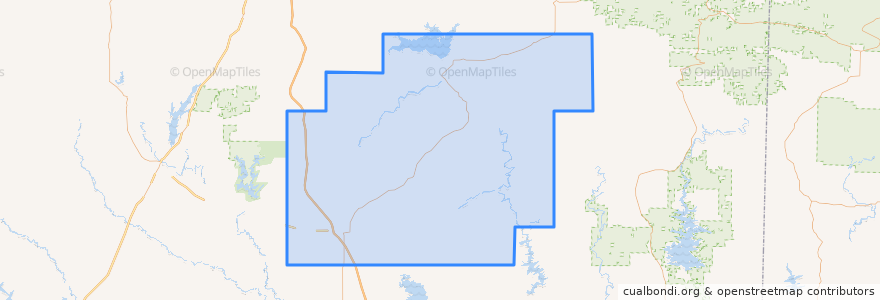 Mapa de ubicacion de Pushmataha County.