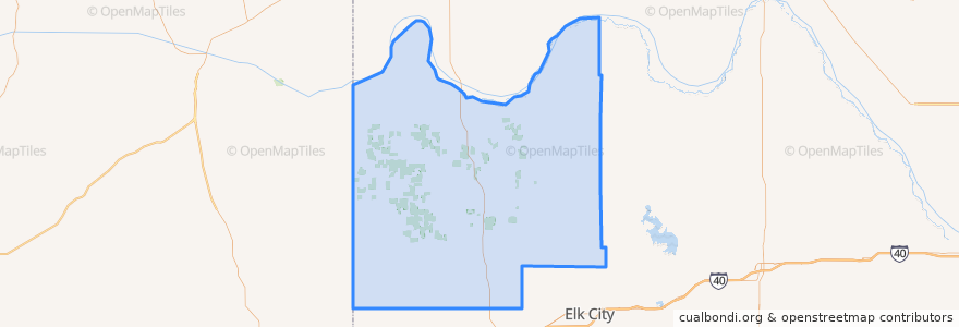 Mapa de ubicacion de Roger Mills County.