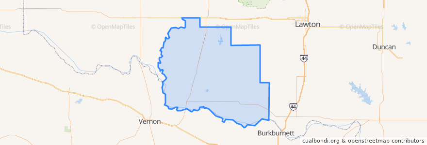 Mapa de ubicacion de Tillman County.