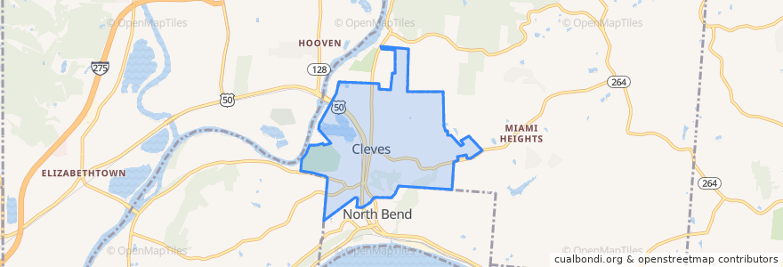 Mapa de ubicacion de Cleves.