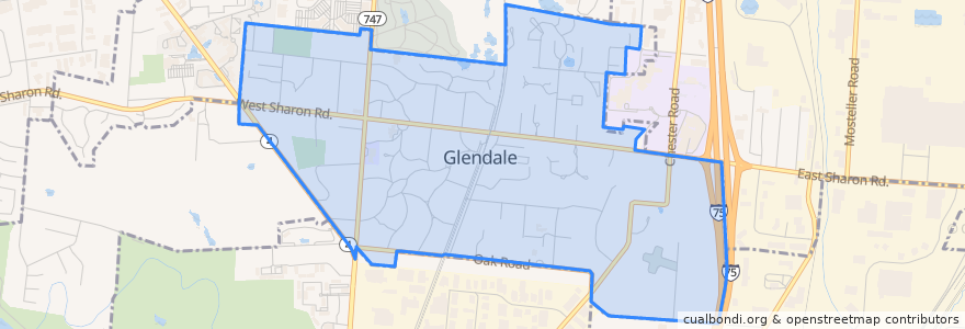 Mapa de ubicacion de Glendale.