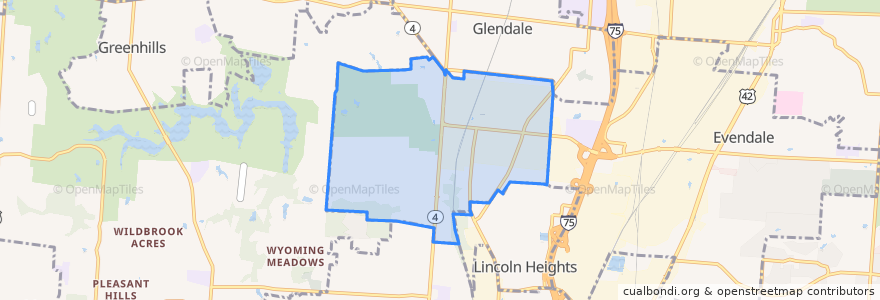 Mapa de ubicacion de Woodlawn.