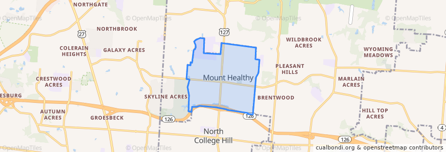 Mapa de ubicacion de Mount Healthy.