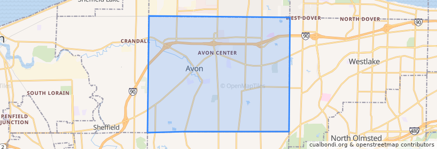 Mapa de ubicacion de Avon.