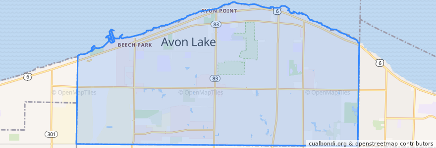 Mapa de ubicacion de Avon Lake.