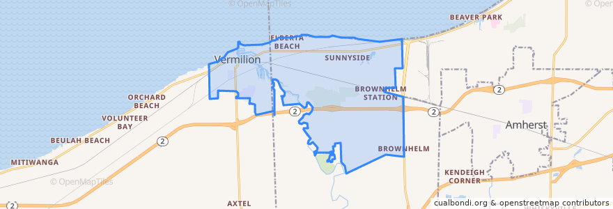 Mapa de ubicacion de Vermilion.