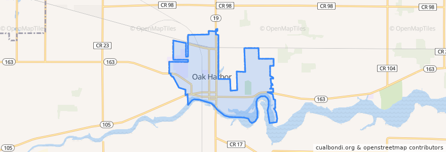Mapa de ubicacion de Oak Harbor.