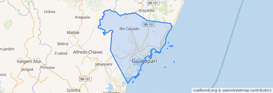 Mapa de ubicacion de Guarapari.