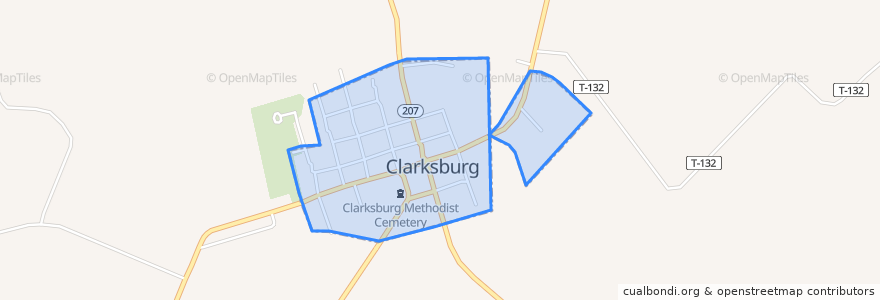 Mapa de ubicacion de Clarksburg.