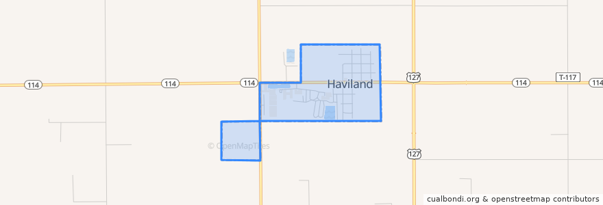 Mapa de ubicacion de Haviland.