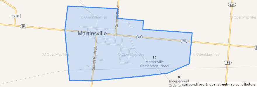 Mapa de ubicacion de Martinsville.
