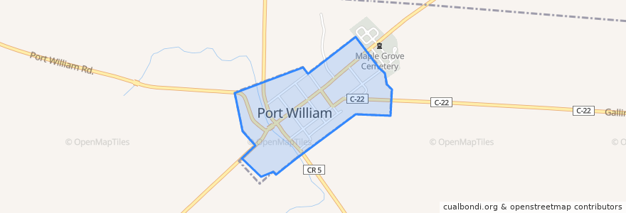 Mapa de ubicacion de Port William.