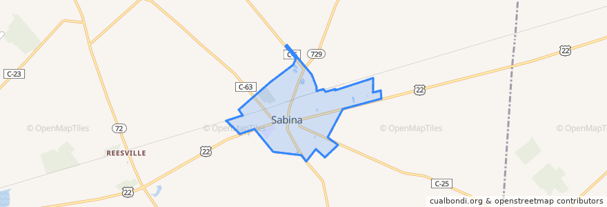 Mapa de ubicacion de Sabina.