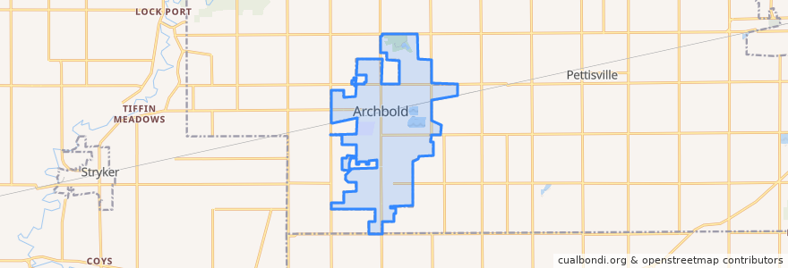 Mapa de ubicacion de Archbold.
