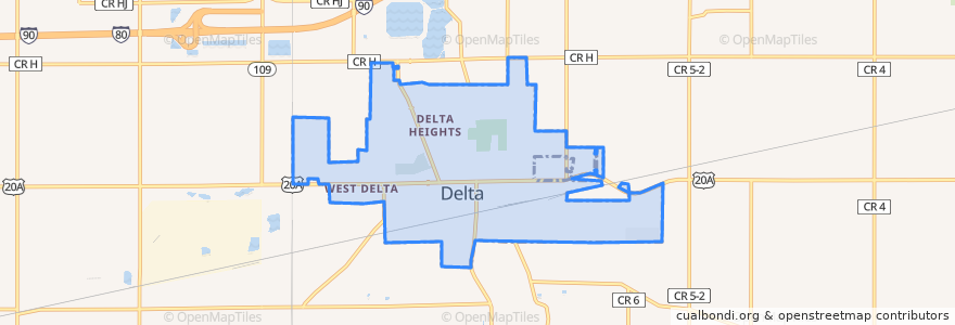 Mapa de ubicacion de Delta.