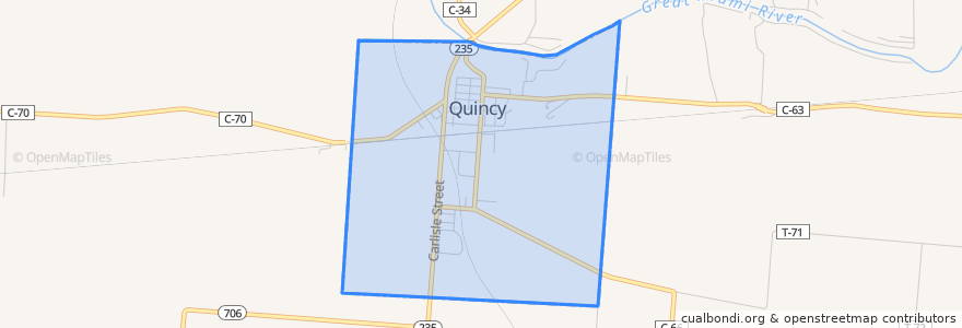 Mapa de ubicacion de Quincy.