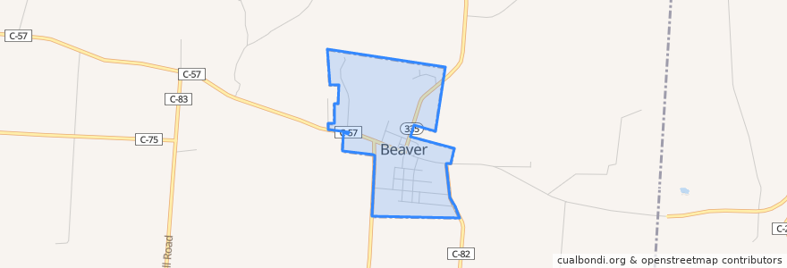 Mapa de ubicacion de Beaver.