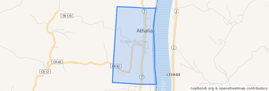 Mapa de ubicacion de Athalia.