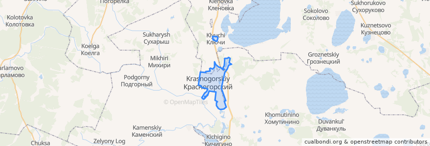 Mapa de ubicacion de Красногорское городское поселение.