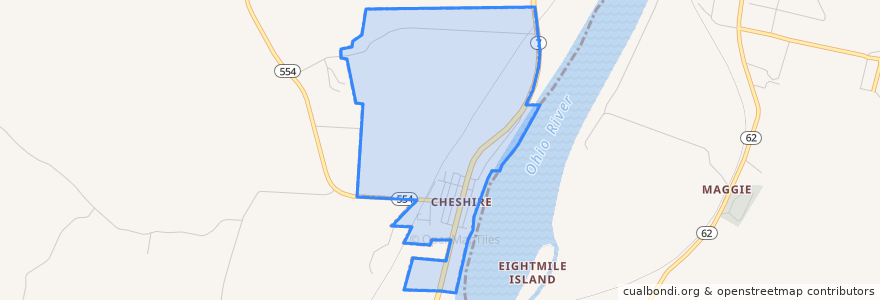 Mapa de ubicacion de Cheshire.