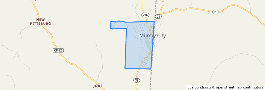 Mapa de ubicacion de Murray City.