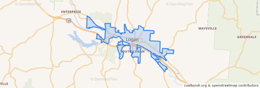 Mapa de ubicacion de Logan.