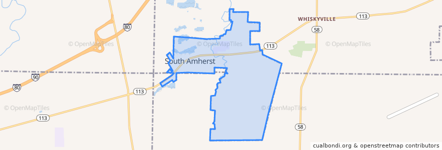 Mapa de ubicacion de South Amherst.