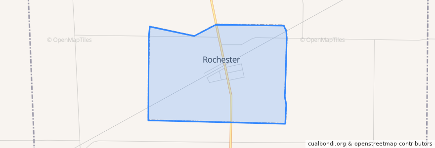 Mapa de ubicacion de Rochester.