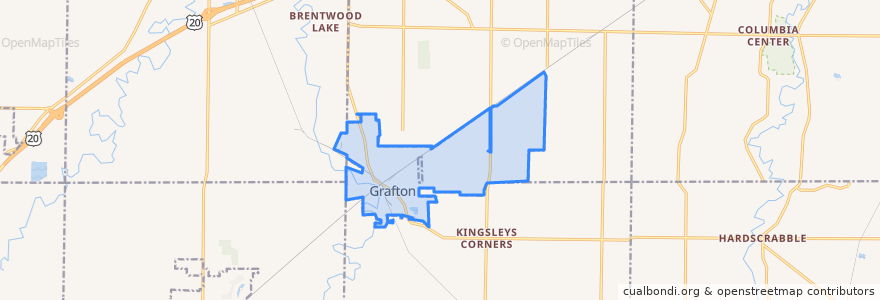 Mapa de ubicacion de Grafton.