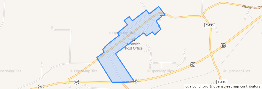 Mapa de ubicacion de Norwich.
