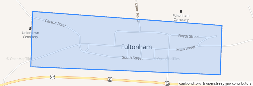 Mapa de ubicacion de Fultonham.