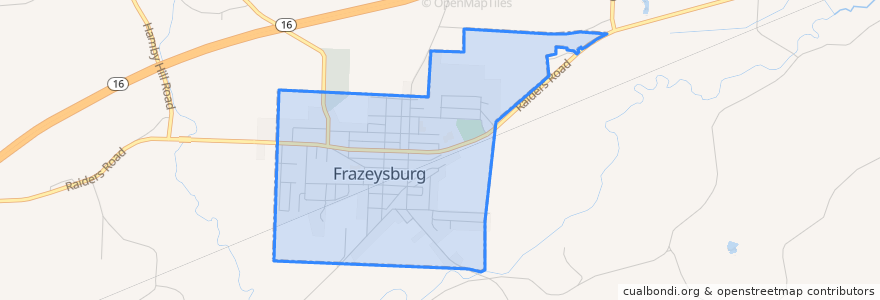 Mapa de ubicacion de Frazeysburg.
