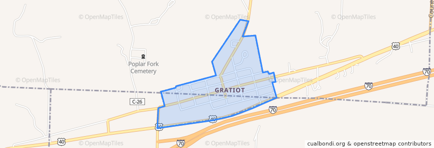 Mapa de ubicacion de Gratiot.