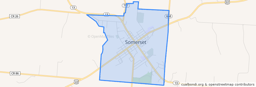 Mapa de ubicacion de Somerset.