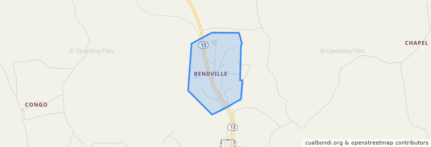 Mapa de ubicacion de Rendville.