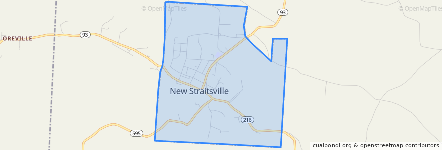 Mapa de ubicacion de New Straitsville.